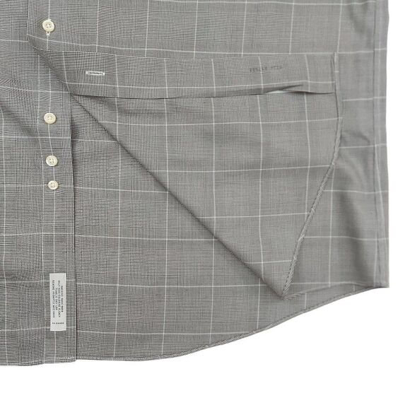 Brooks Brothers Mens Shirt 34 17-1/2 Button Up Long Sleeve Supima Cotton Gray - Picture 6 of 10